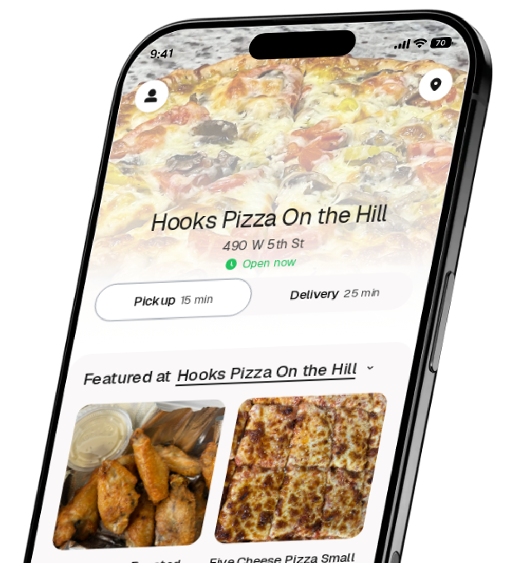 Hooks Pizza On the Hill app preview